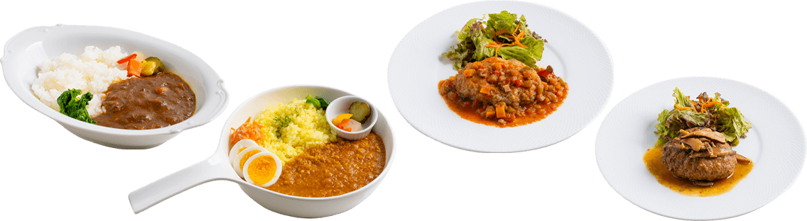 カレーとハンバーグ